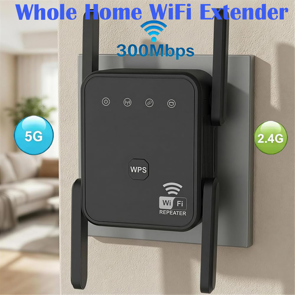 Home Security Wireless - Nuevo Repetidor WiFi 2026, 300Mbps, 2.4GHz,