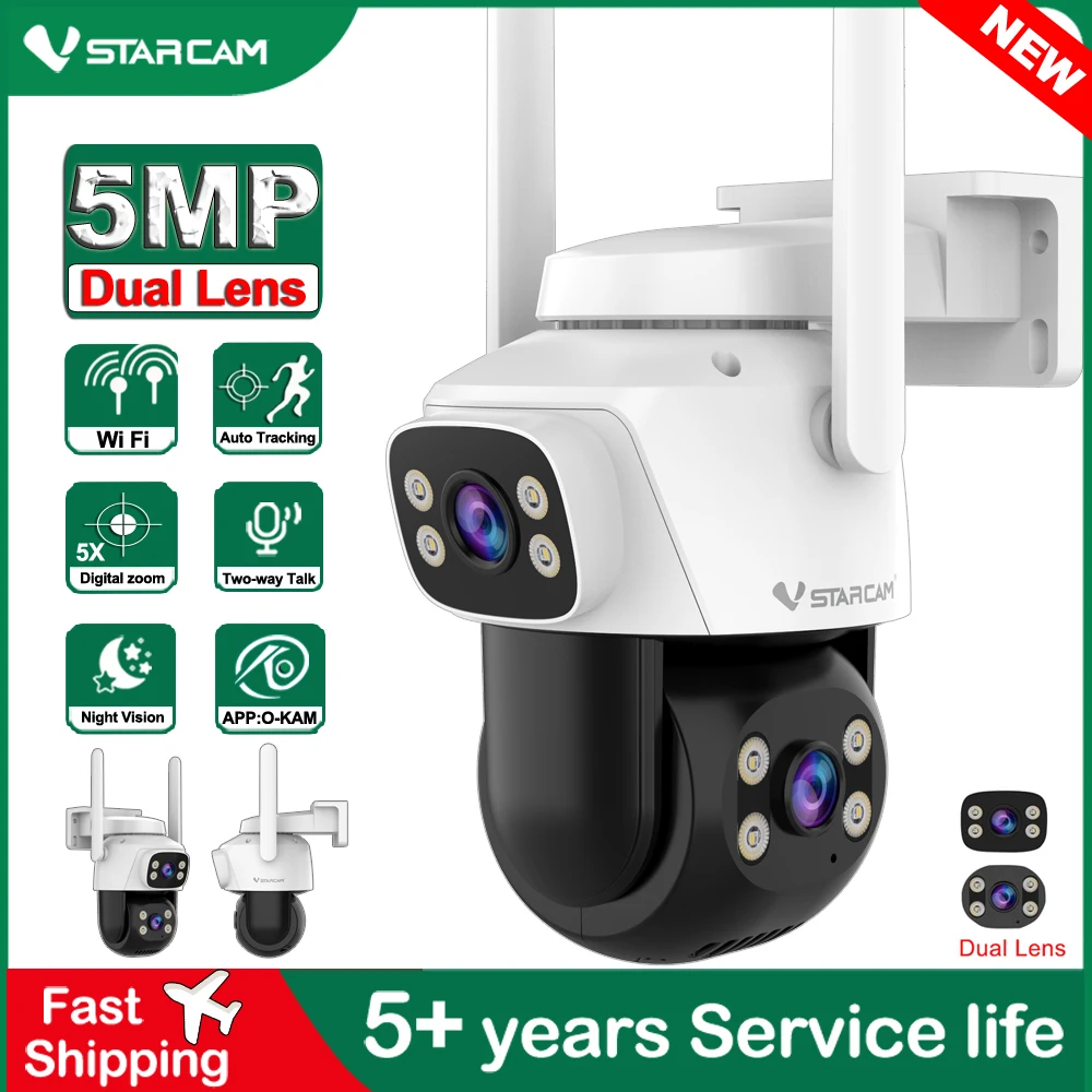 Home Security Kamera - Vstarcam 5.0MP HD lente Dual Wifi