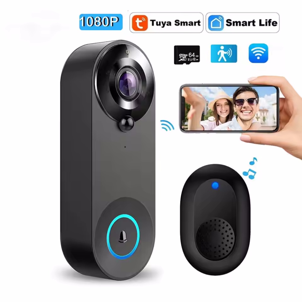 Home Security Lidar - Tuya 1080P timbre inalámbrico WIFI Video