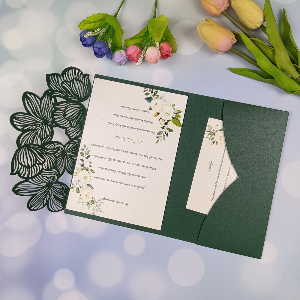 Home Security Laser - 1 invitación de boda plegable de