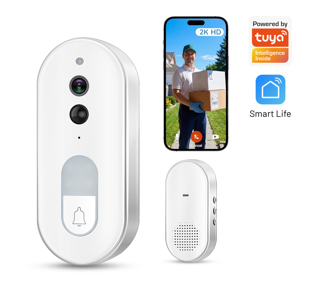 Home Security Lidar - Videoportero Inteligente Tuya, Inalámbrico, 1080P HD,