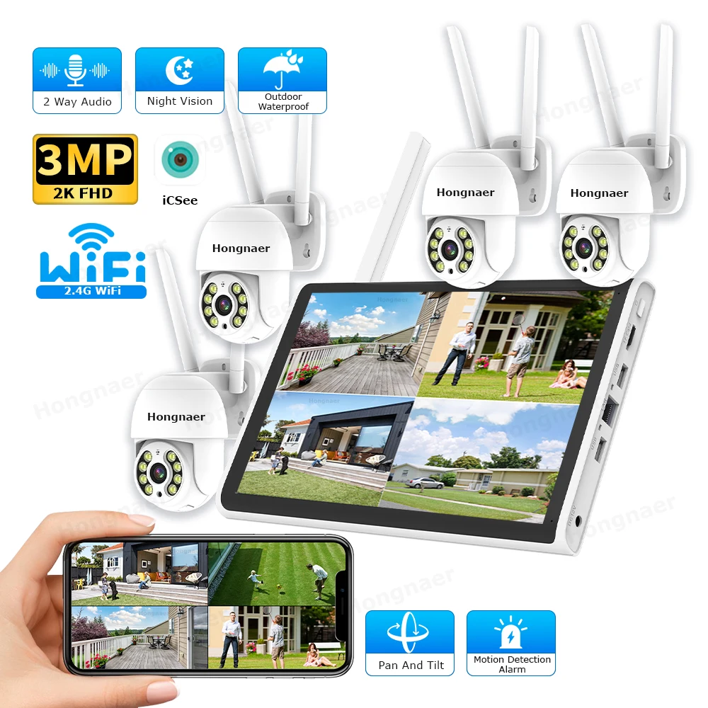 Home Security Video Cameras - Kit de CCTV Hongnaer 2026, 3MP,