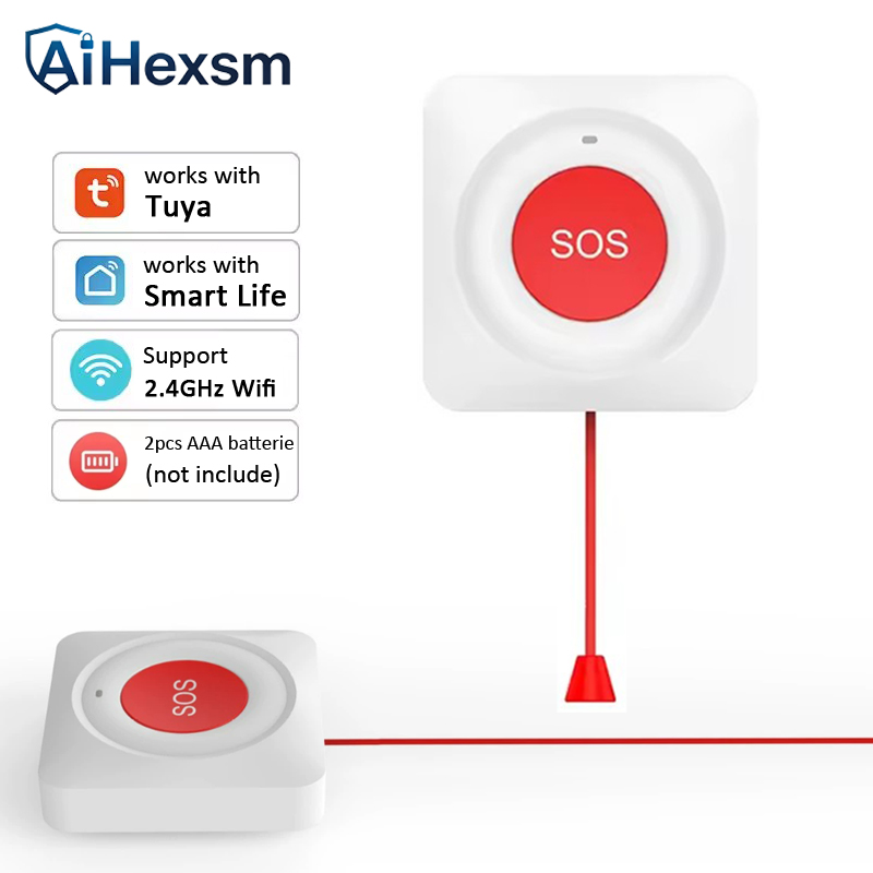 Home Security Key - Botón SOS WiFi Tuya con cuerda