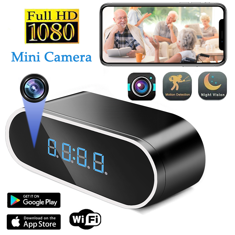 Home Security Kamera - Reloj despertador Full HD 1080P, Mini