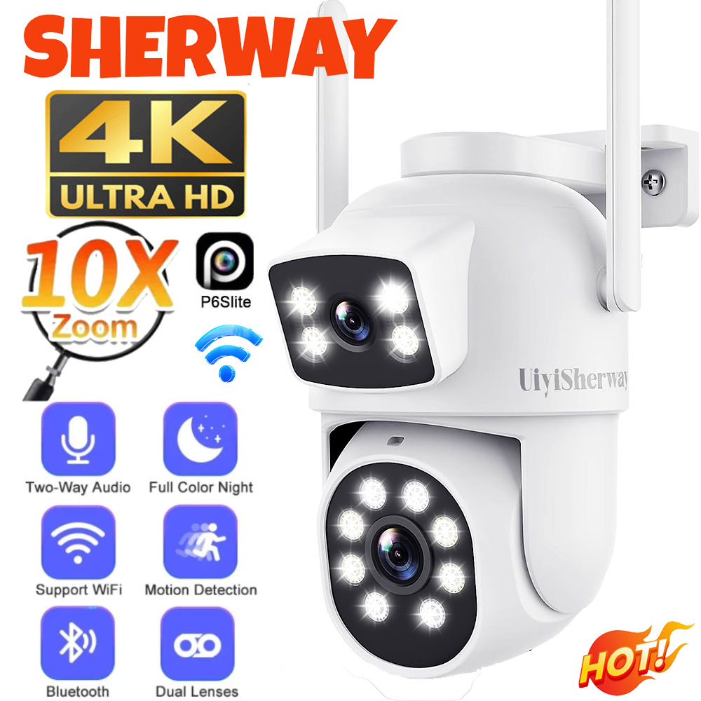 Home Security Kamera - UiyiSherway 4K cámara Wifi de doble
