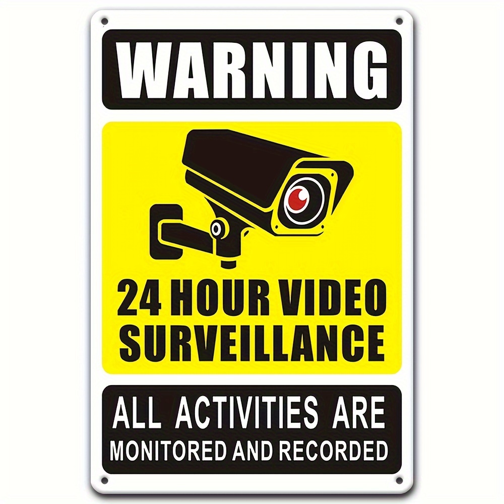 Home Security Video Cameras - Señal de advertencia de videovigilancia 24/7,