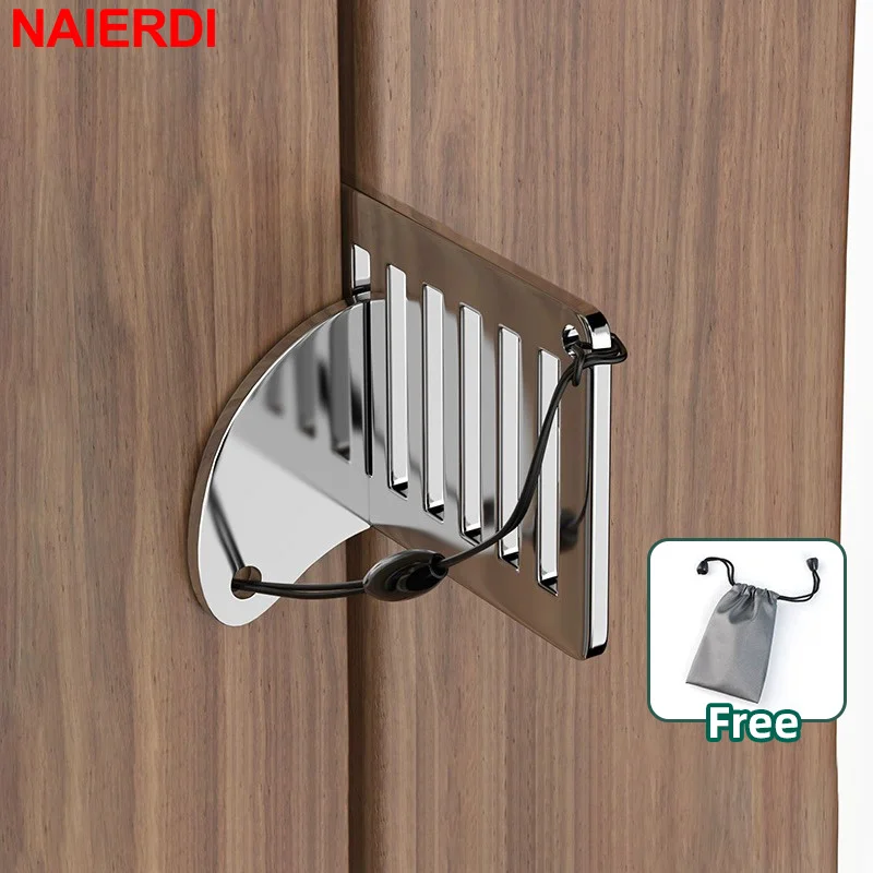 Home Security For Apartments - NAIERDI Cerradura de puerta portátil de