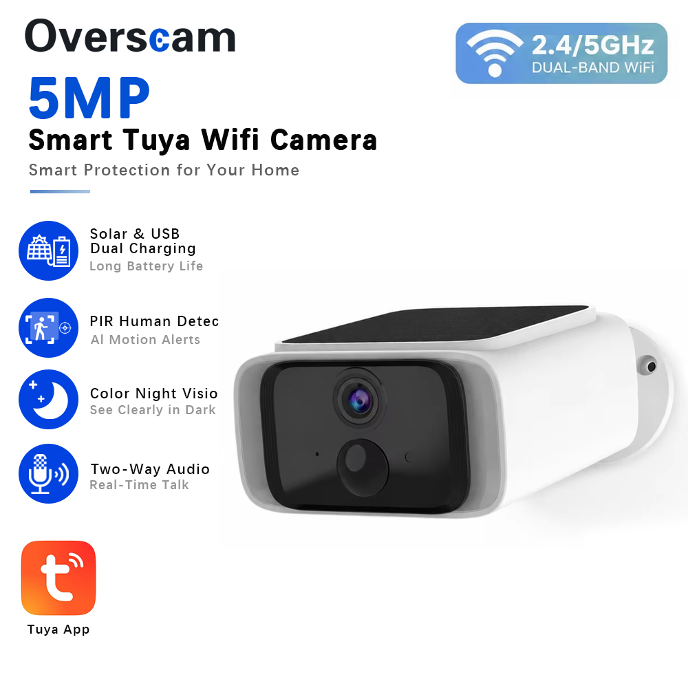 Home Security Video Cameras - Cámara de seguridad Solar Tuya de