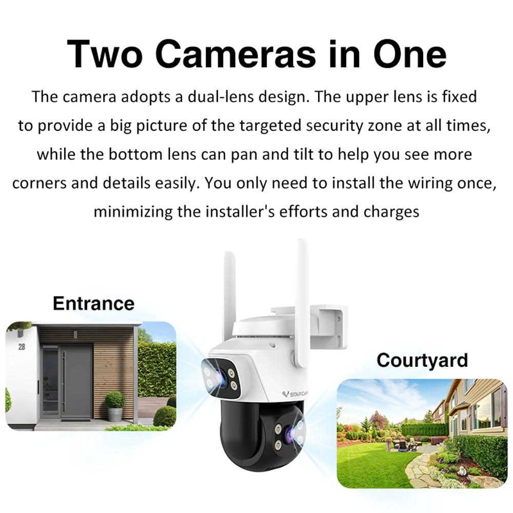 Vstarcam 5.0MP HD lente Dual W - Home Security Kamera reseña y precio