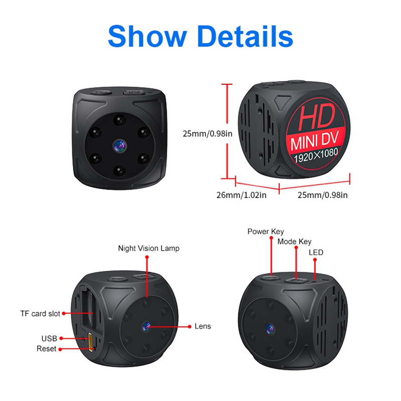Mini Cámara HD 1080p Portátil, - Home Security Video Cameras reseña y precio