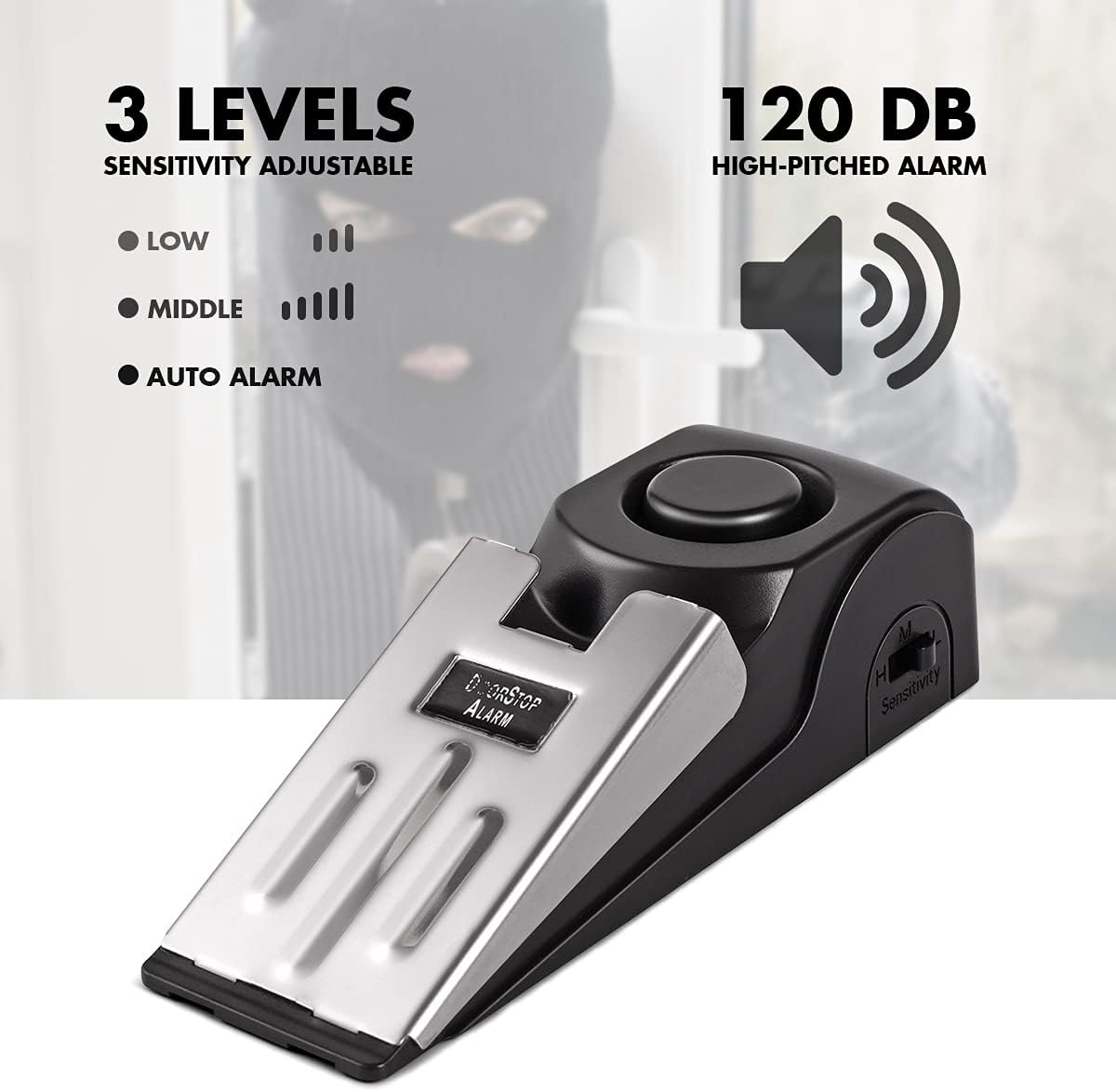 Alarma de tope de puerta, tope - Home Security For Apartments reseña y precio