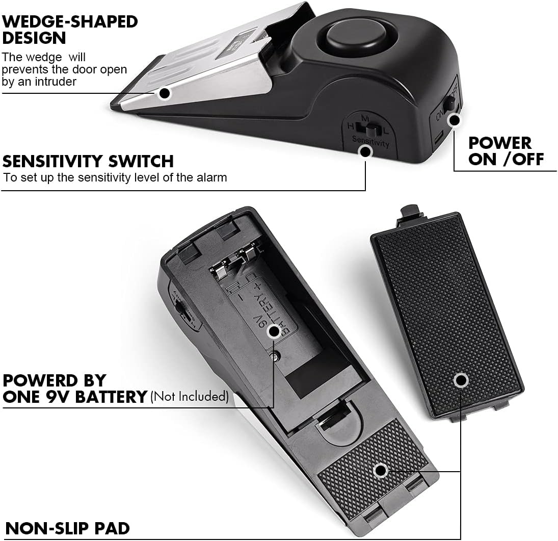 Alarma de tope de puerta, tope - Home Security For Apartments reseña y precio