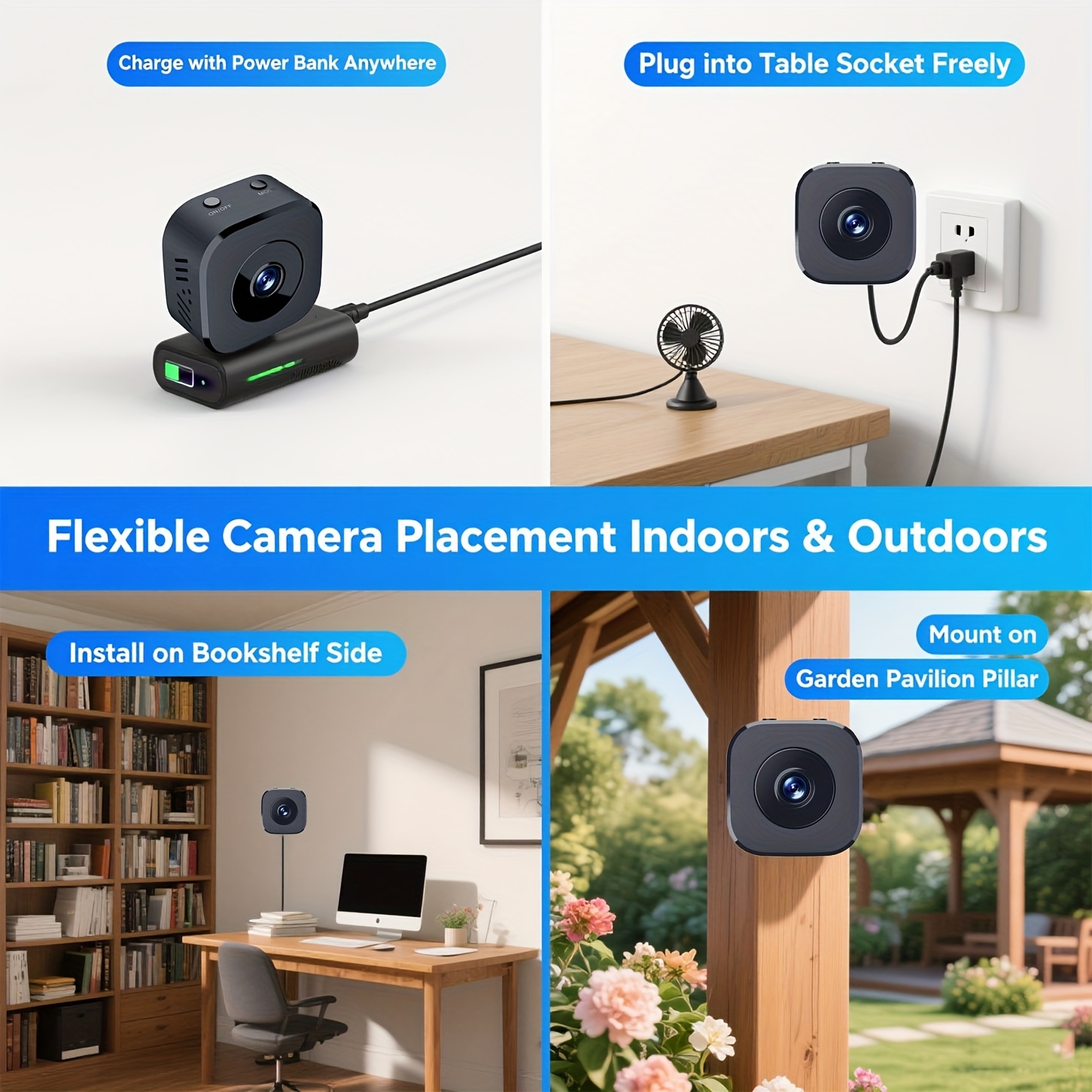 Mini cámara WiFi HD de 1080P,  - Home Security Wireless reseña y precio