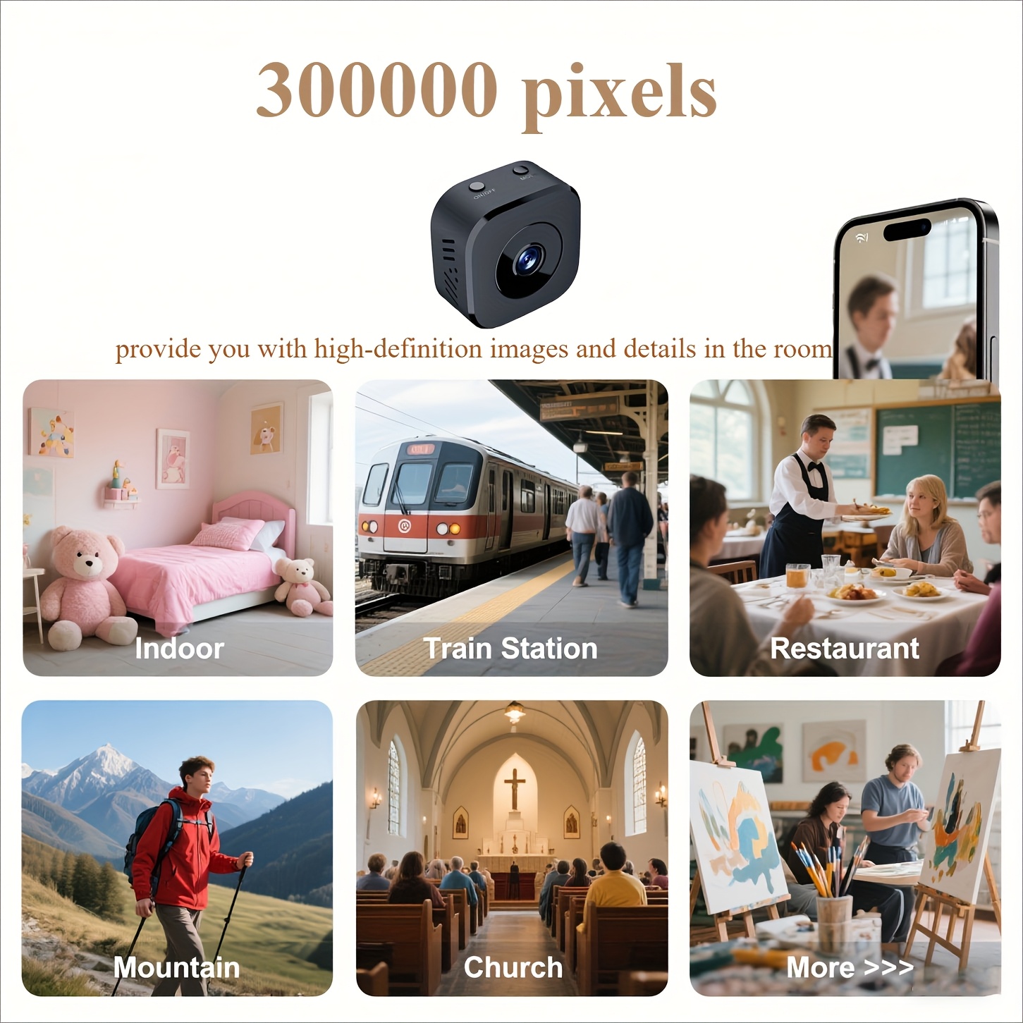 Mini cámara WiFi HD de 1080P,  - Home Security Wireless reseña y precio