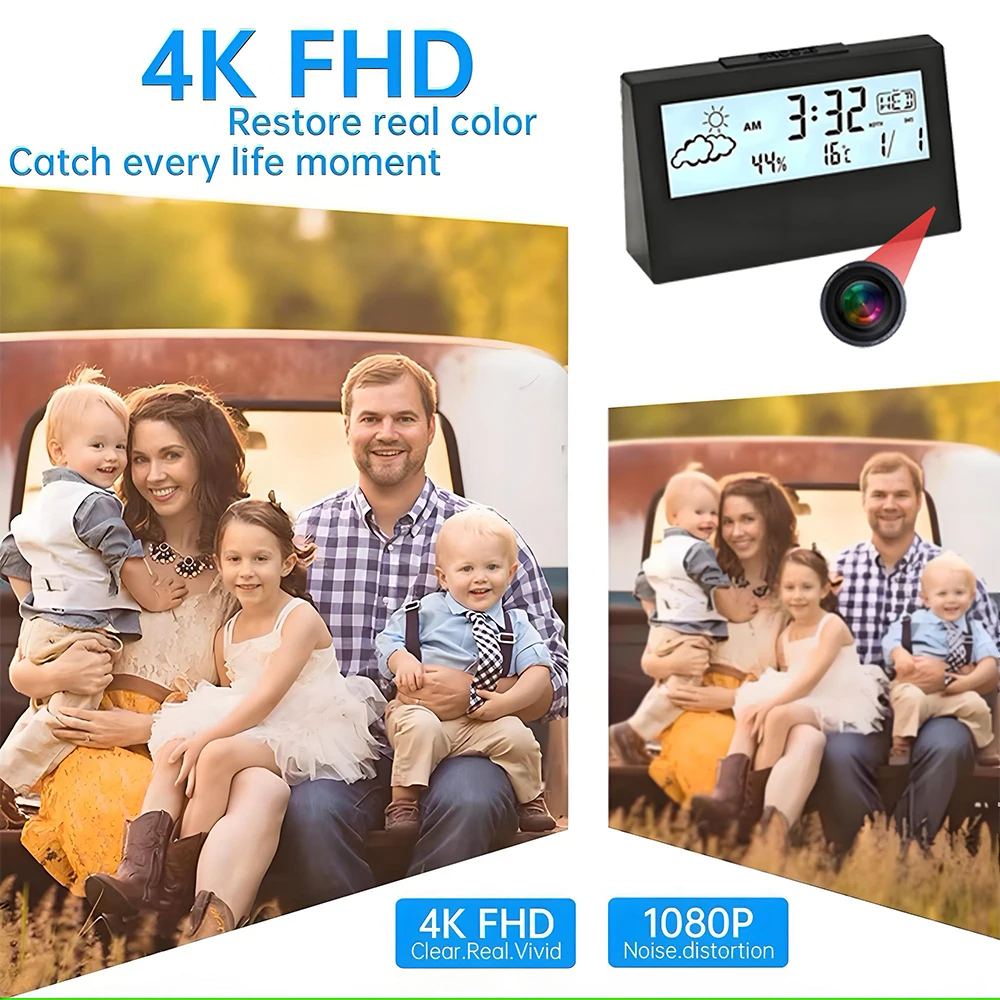 Cámara de Reloj WiFi 4K con De - Home Security Lidar reseña y precio
